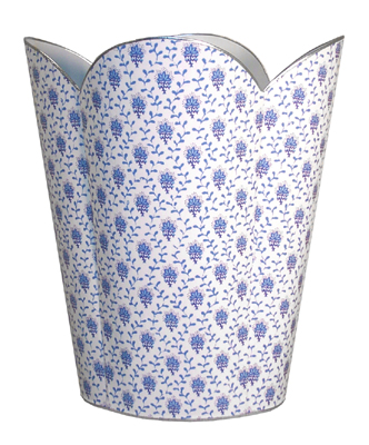 Marye-Kelley WB468-Blue Provencial Print Wastepaper Basket